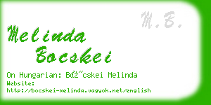 melinda bocskei business card